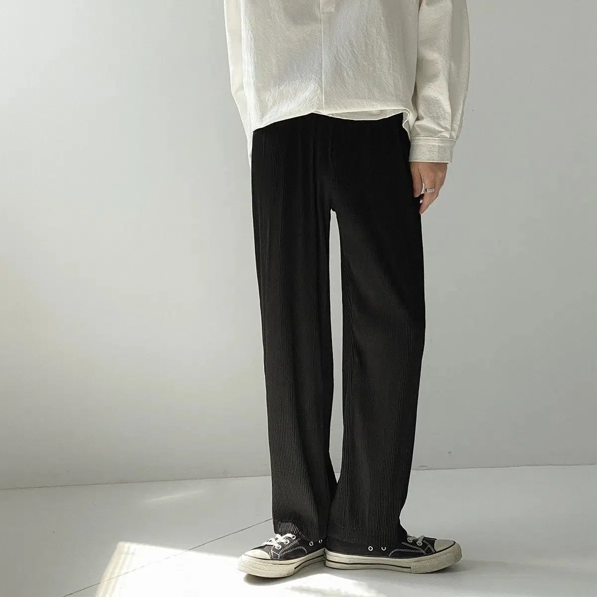 Casual Elastic Pleated Pants