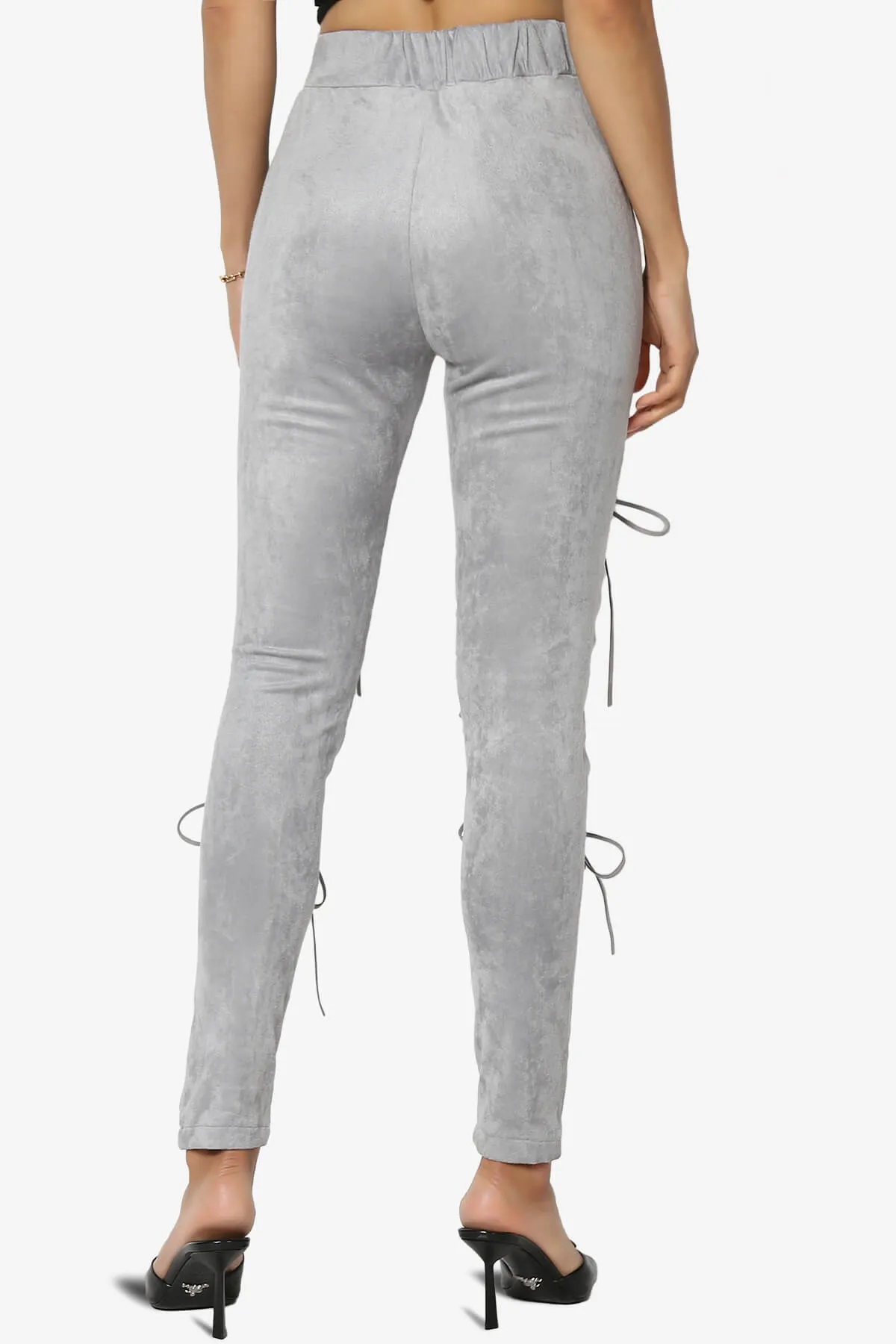 Dollie Lace Up Suede Skinny Pants