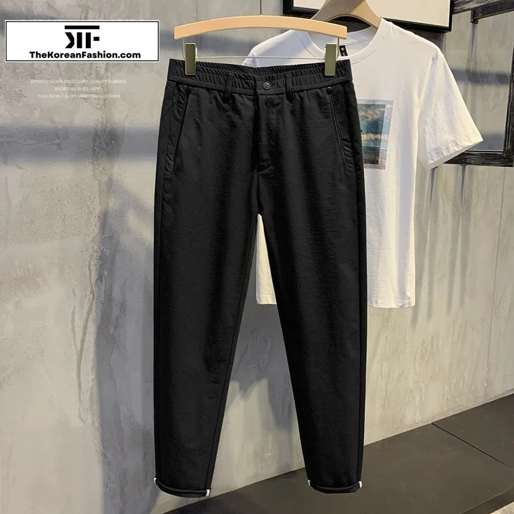 Elastic Waist Slim Small Feet Casual Pants
