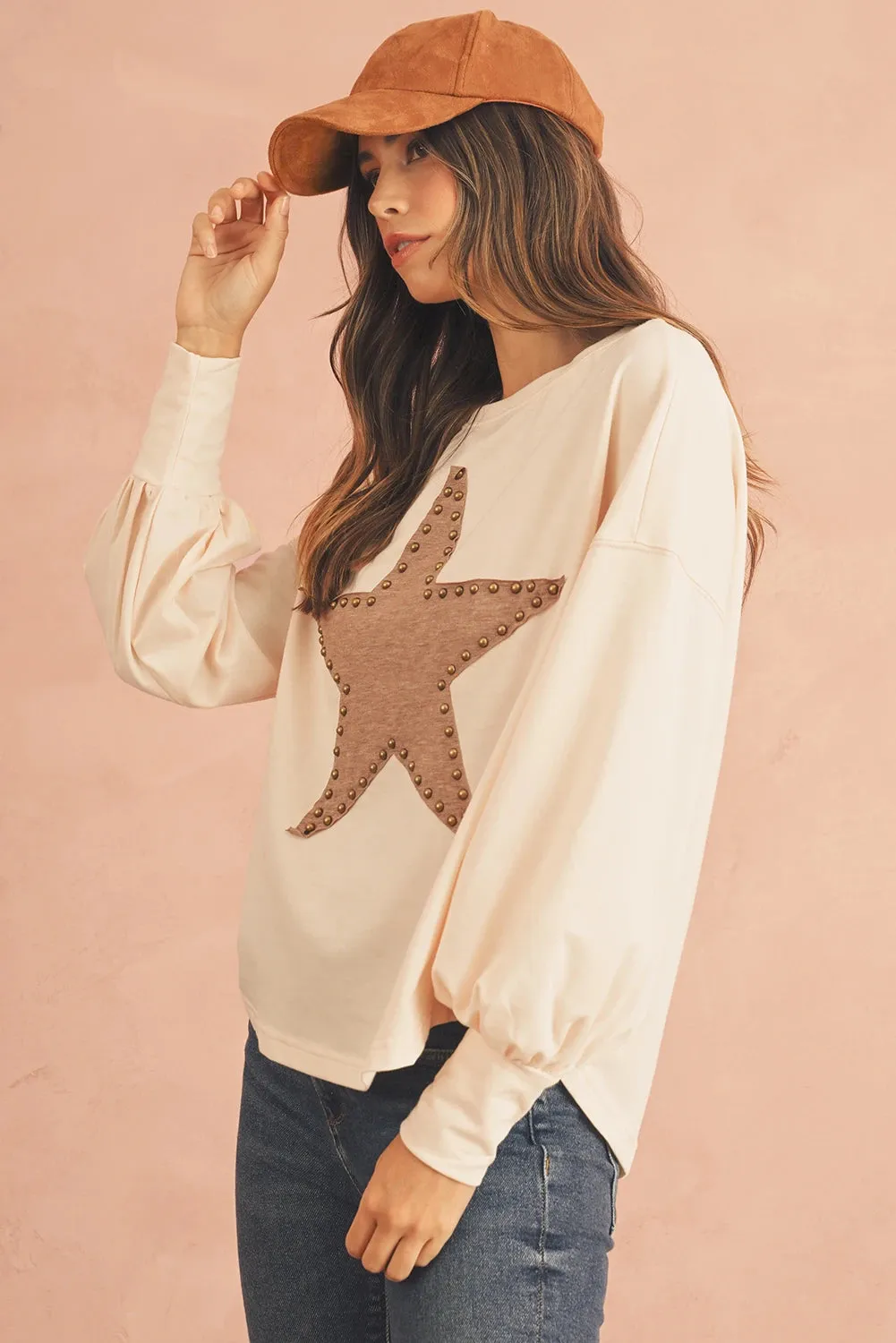 Ermias Studded Star Oversized Top