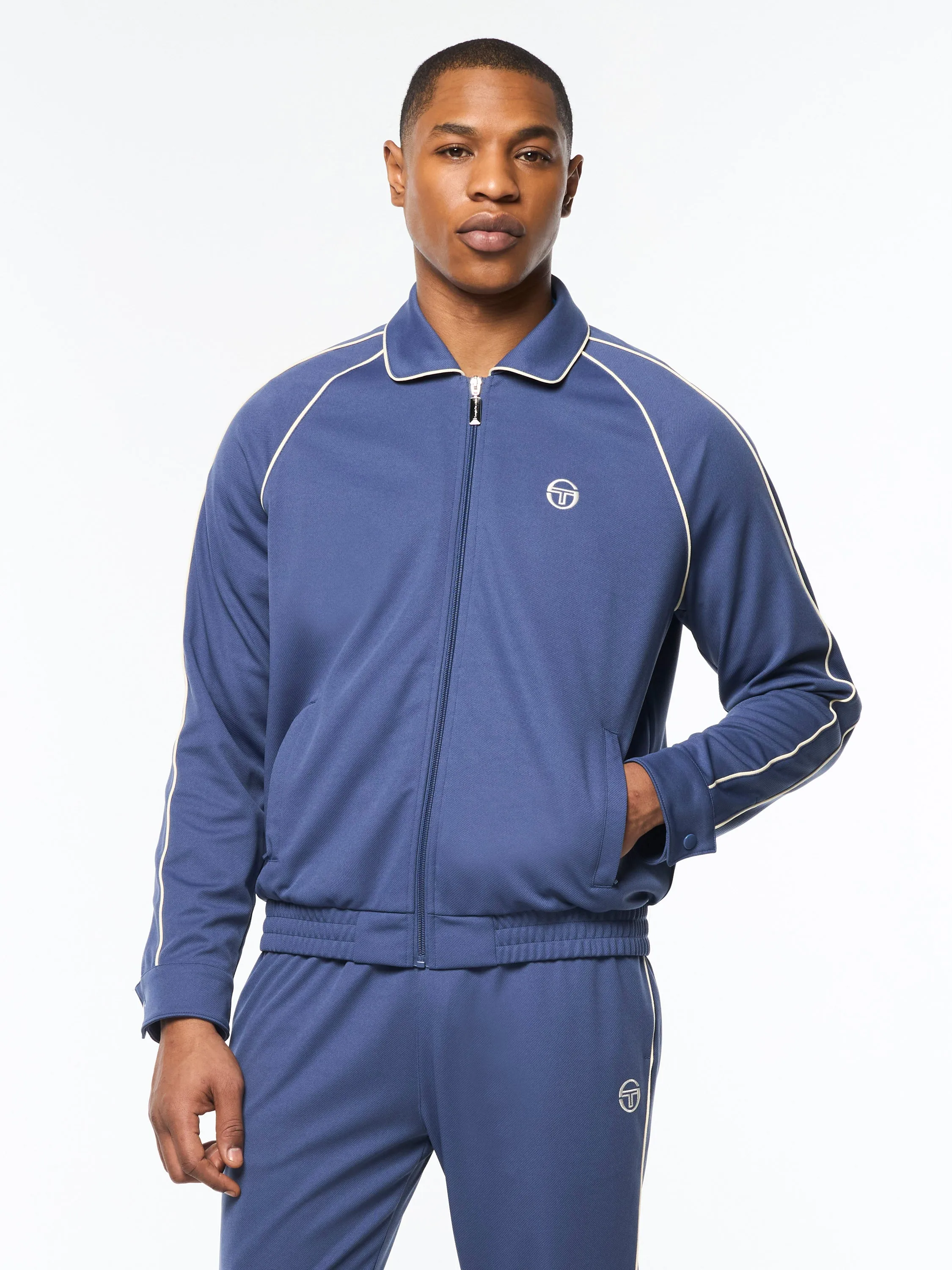 Ettore Track Jacket- Blue Indigo