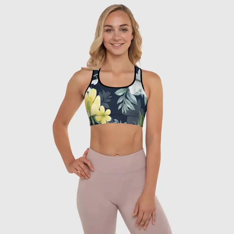 Fitness Floral Padded Sports Bra