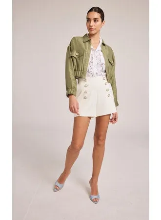 Generation Love Farrah Linen Bomber Sage