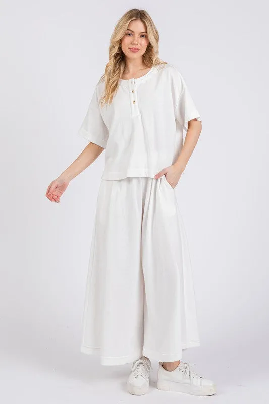 Hazel Blues® |  Ces Femme Half Button Half Sleeve Top and Pants Set