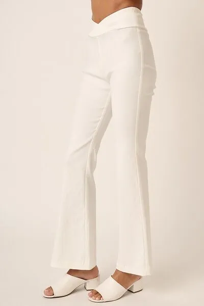 Hazel Blues® |  Mittoshop Surplice V Waist Flare Pants