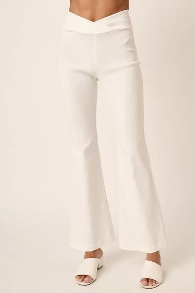 Hazel Blues® |  Mittoshop Surplice V Waist Flare Pants