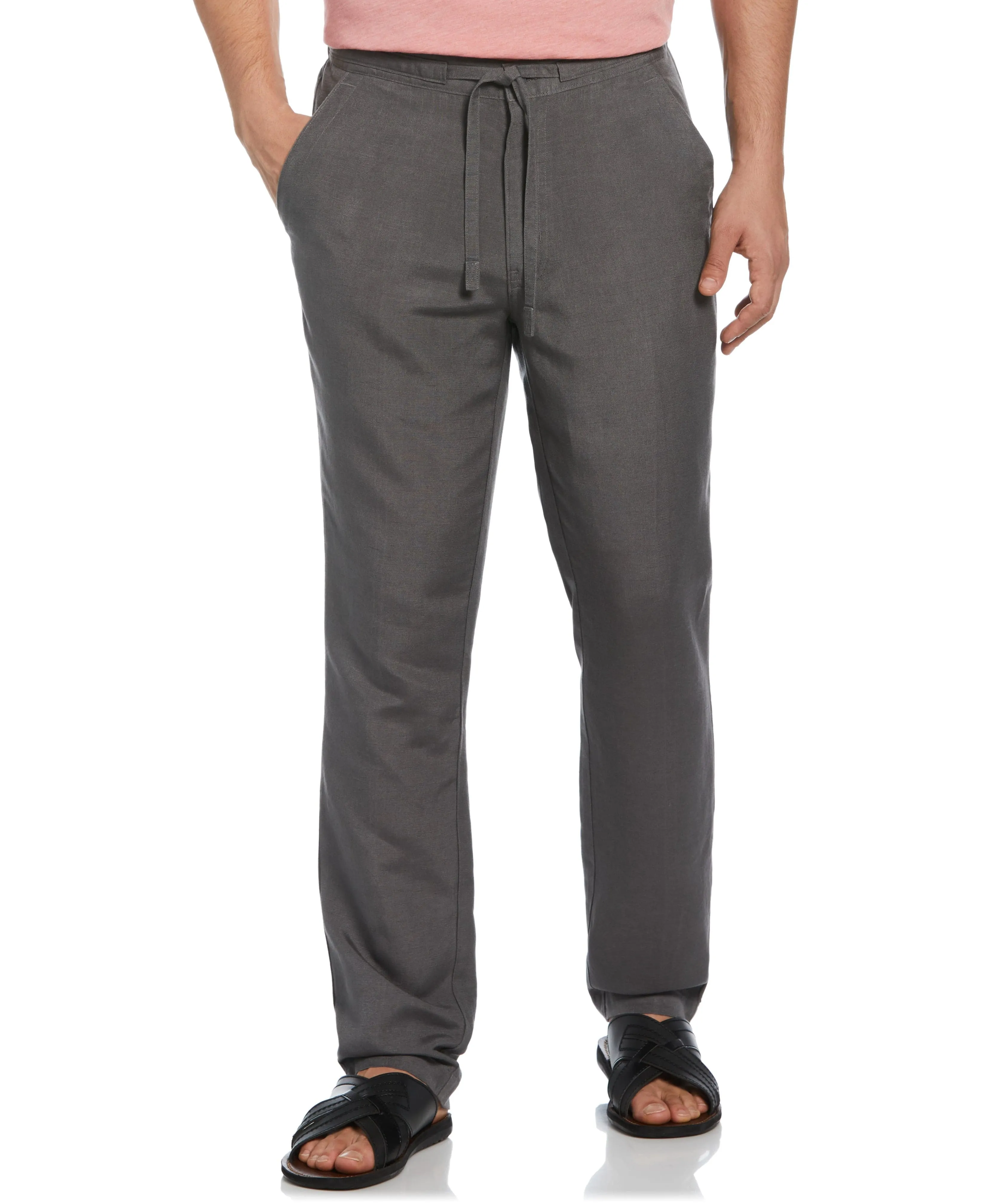 Linen-Blend Core Drawstring Pants