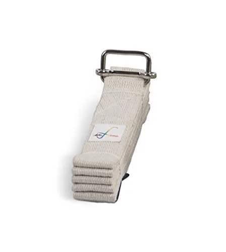 MeFree Organic Cotton Yoga Strap, All Levels of Asanas, 6-ft, Off White