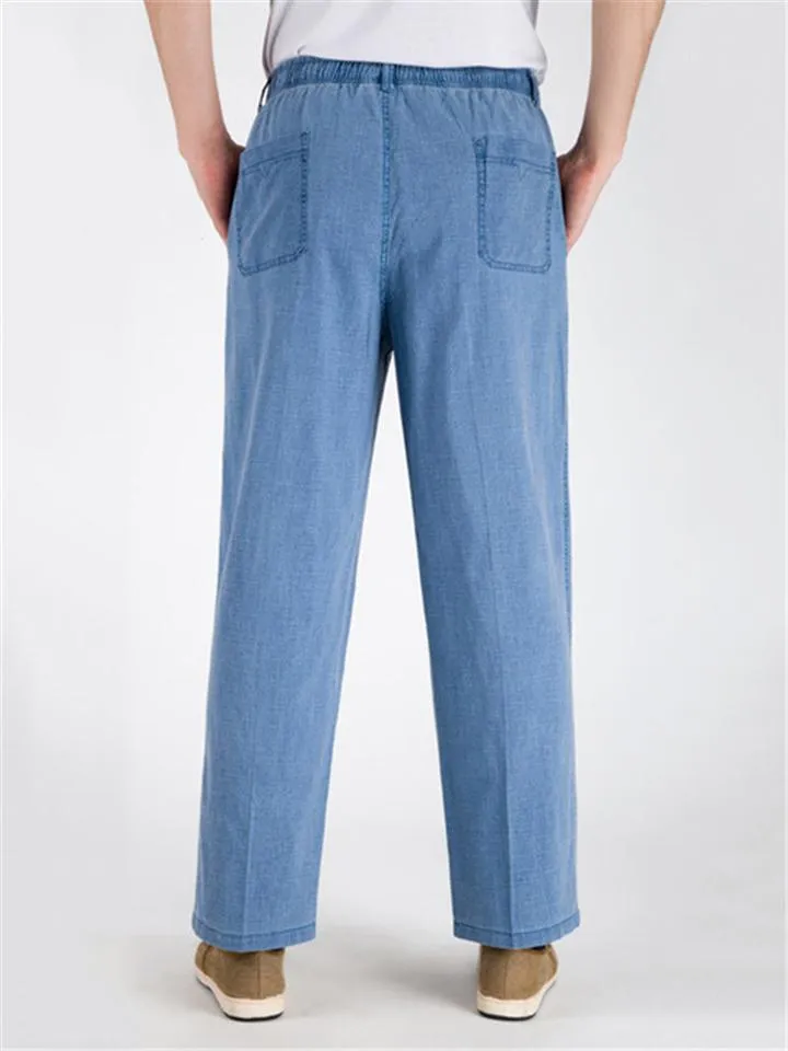 Men's Ankle-Length Lightweight Linen Pants