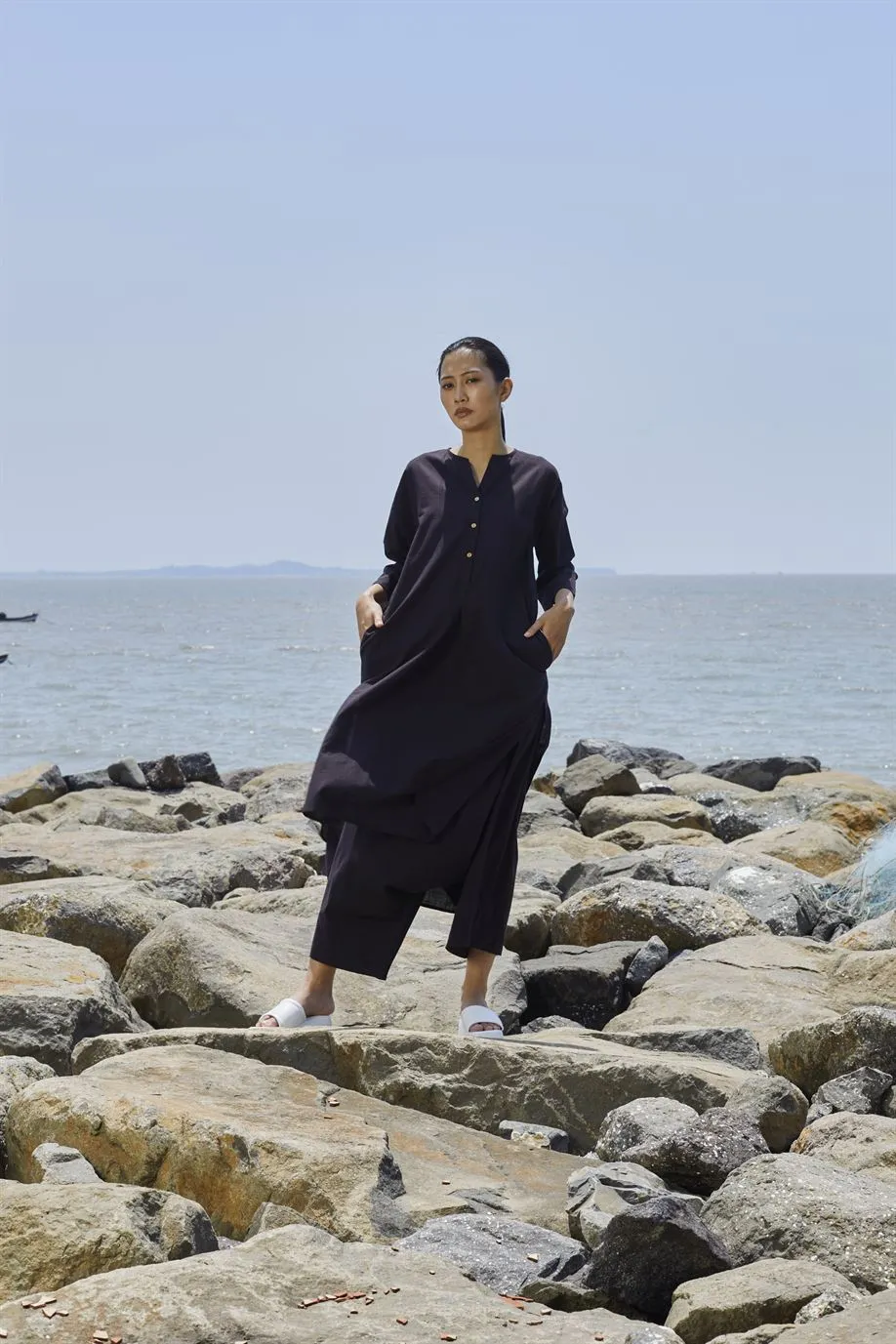 New Season Summer/Fall 24-Pants Low Crotch Cotton Black-MT LWCRTHPants-NA Slub Black-Fashion Edit Mati