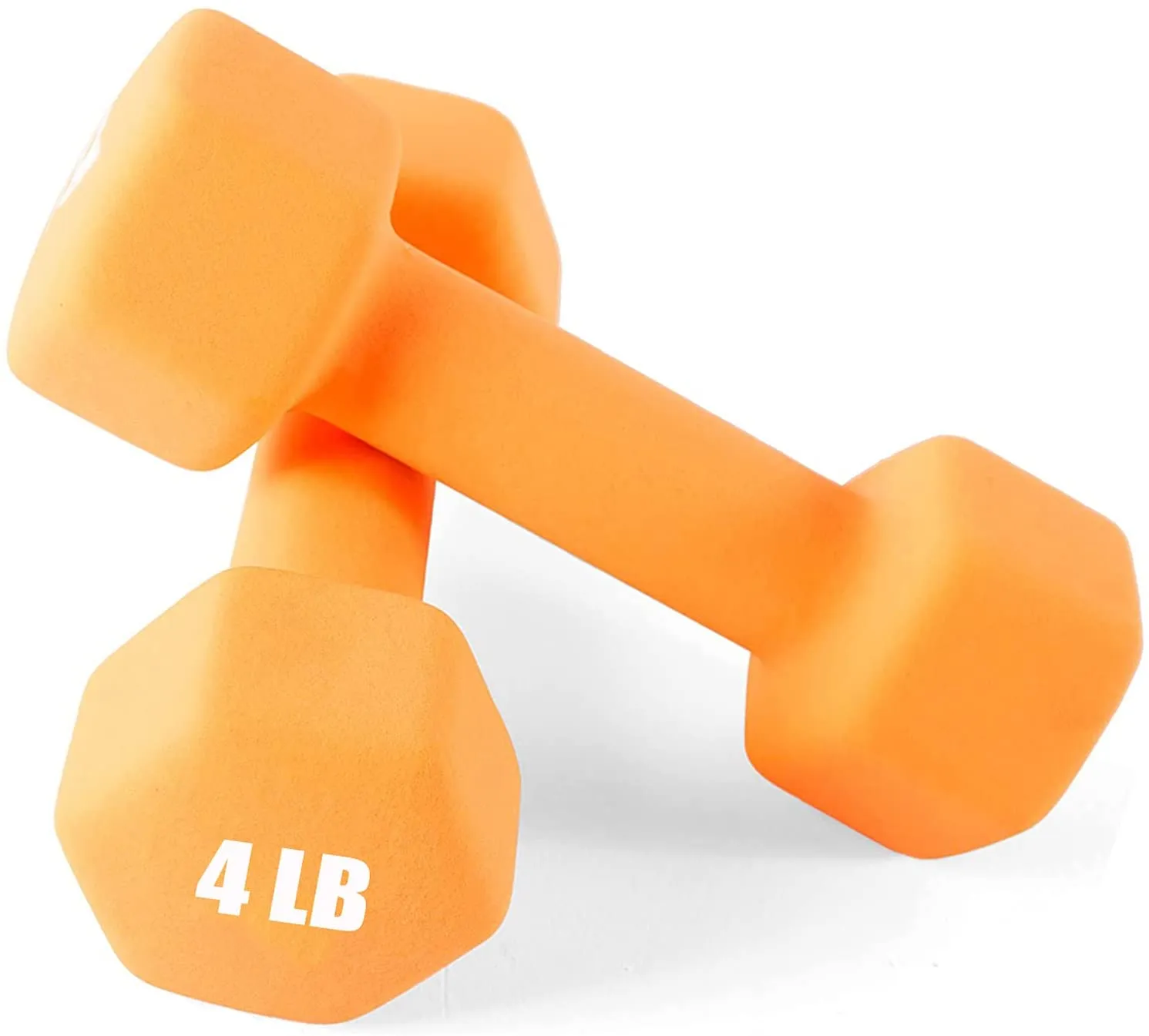 Portzon Set of 2 Neoprene Dumbbell Hand Weights, Anti-Slip, Anti-roll, Hex Shape Colorful