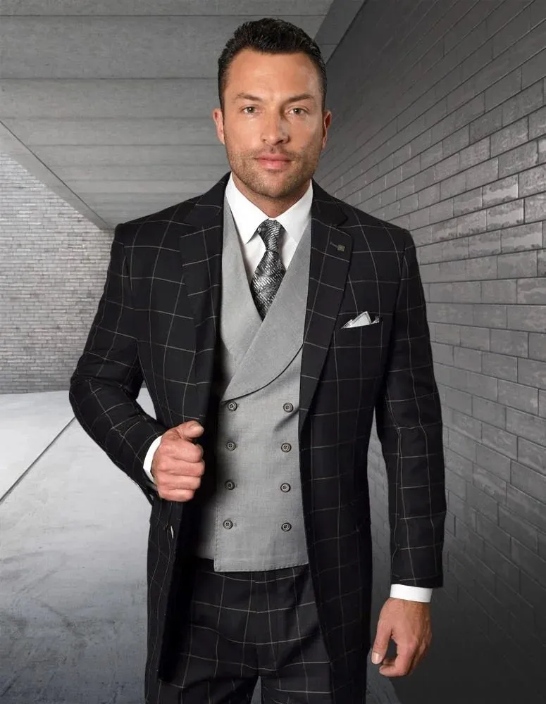 Statement Men's 3-Piece Modern Fit Suit – 100% Wool with Striking Accent Color
