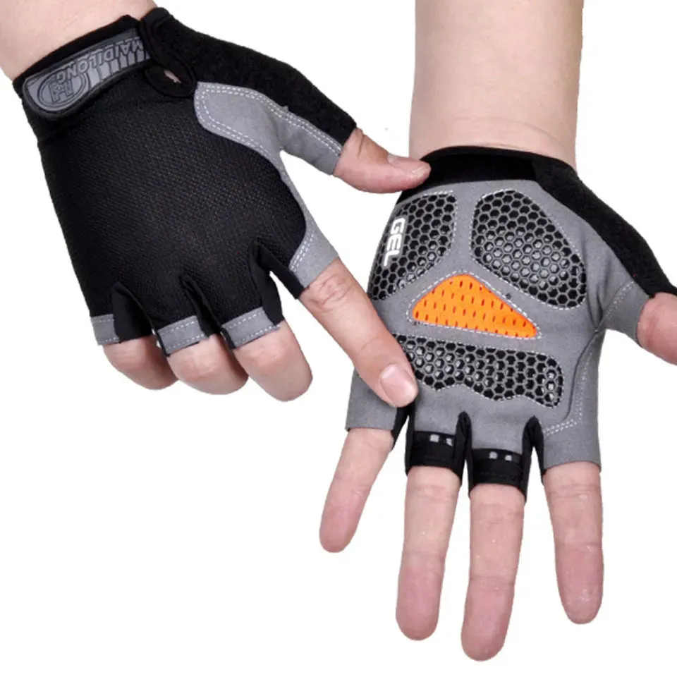 Unisex Cycling Gloves Anti-slip Anti-sweat Men Women Half Finger Gloves Breathable Anti-shock Sports Gloves Bike Bicycle Gloves